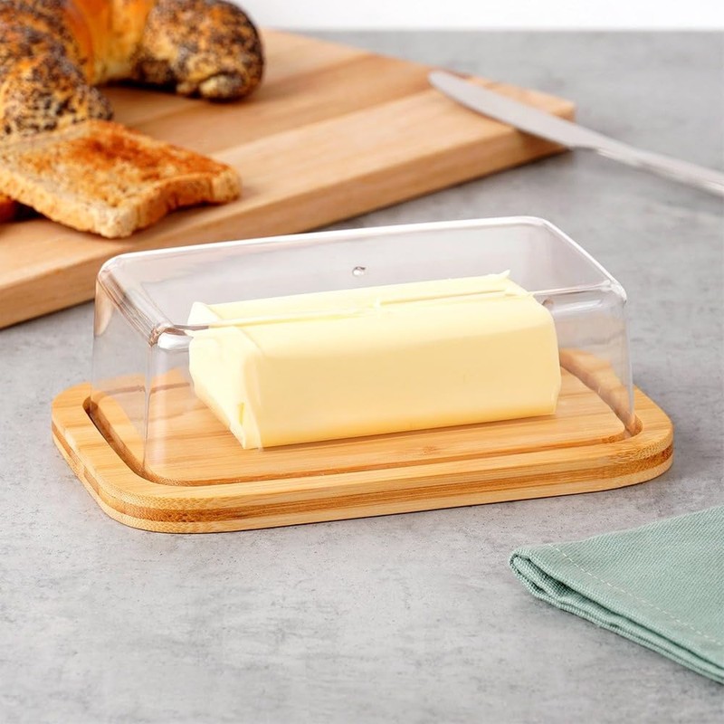 Butterdose Butterschale Butterbehälter Butterglocke aus Bambus