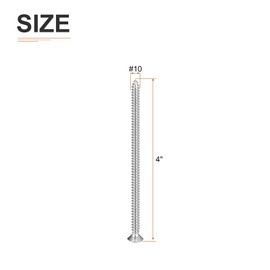DTGN 25Pcs #10x4" Flat Head Wood Screws, 304 Stainless Steel Phillips Self Tapping Screws - Good for Woodworking, Furniture - Silver