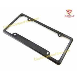 Exotic Carbon Fiber 2x2 Gloss Real Carbon Fiber License Plate Frame - 4-Hole Blank