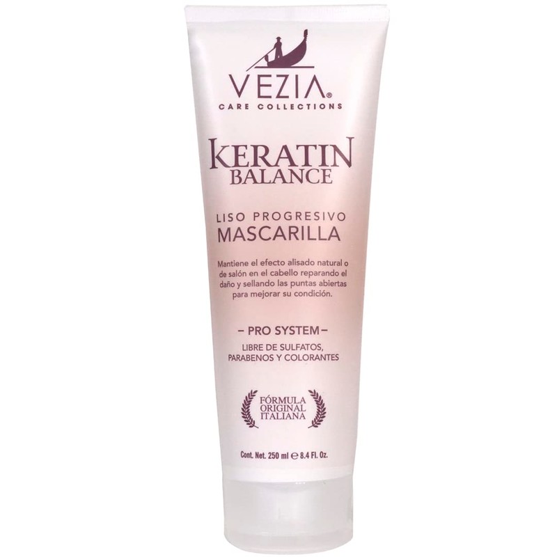 Mascarilla Keratine Balance Liso Progresivo Vezia -Care Collections Sin Sulfatos
