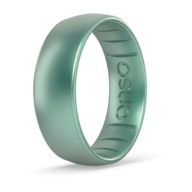 Enso Rings Classic Aura Silicone Ring – Wedding Engagement Band (Celestine Tide, Size 9)