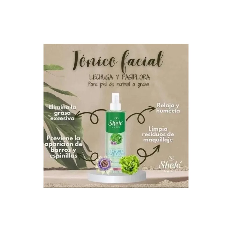 Sheló Nabel tónico lechuga & pasiflora, equilibra y suaviza piel