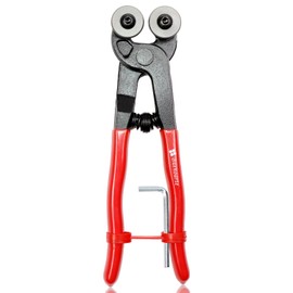 Glass Tile Nippers - Heavy Duty Wheeled Glass Mosaic Nipper & Hd Ceramic Tile Nipper, Tile Cutter Pliers Soft-grip Handle - Shapping Plier, Nipper Cutting Tools (7 Inch Wheeled Glass Mosaic Nipper)
