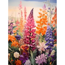 DPIDEA Flower Diamond Painting, Diamond Painting Pictures for Adults, DIY 5D Diamond Painting, Flowers, Round Stones, Diamond Painting for Home Decor, 30 x 40 cm