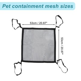 GLIDESMOOTH Dog Car Net Barrier, with Adjustable Rope and Hook, Pet Barrier Backseat Dog Car Net, for SUV Pickup, Dog Car Net Barrier, Black, 20.87"x20.87"