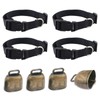 Pack of 4 Goat Collars with Bell, Vintage Mini Cowbell