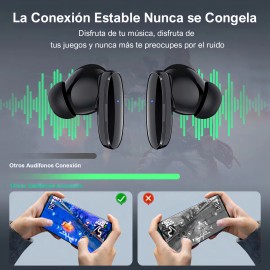 Audfonos in-ear inalmbricos 1Hora AUT205 Negro Auriculares Inalambricos Bluetooth 5.3 con Microfono - Producto Original de Alta Calidad, Entrega Rápid