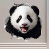 Panda Hole Wall Decal – 3D Cute Animal Sticker –