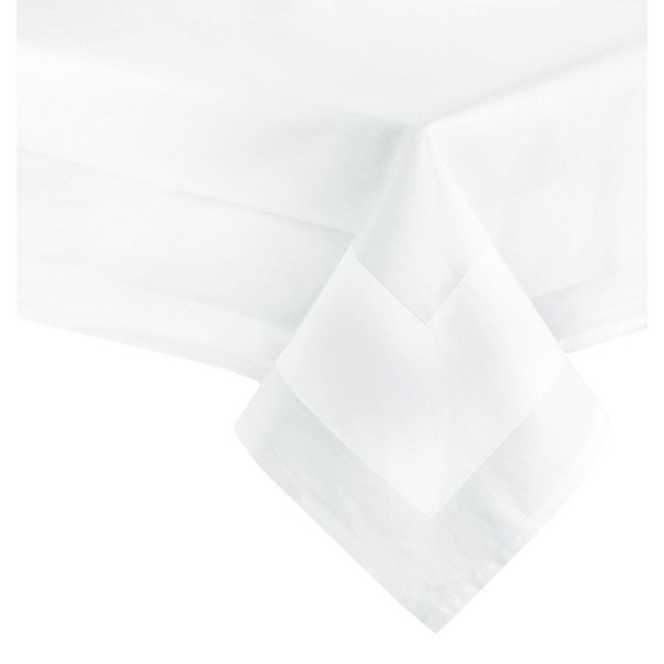 Zollner Tablecloth, Various Sizes, Cotton, Satin Edge, Square, White, 082, 130/220