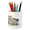 Ambesonne Dog and Cat Pencil Pen Holder, Neapolitan Mastiff and