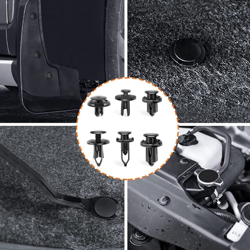 Universal 120 Pcs Car Rivets 6 Types Bumper Clips Push