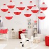 YUNXUAN Fishing Bobber Decorations Red and White Hanging Paper Lanterns