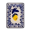 Creative Co-Op Stoneware Plate with 4 Lemon Design Styles, Blue