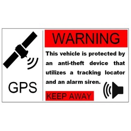 Unbranded Vehicle Anti Theft GPS + Car Alarm System Warning Stickers / 2 Pack + FREE Ship