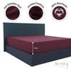 Vency Jersey Fitted Sheet 160 x 200 cm Bordeaux Red
