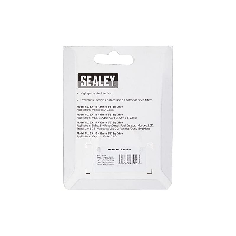 Sealey SX112 Low Profile Oil Filter Socket 3/8 Drive 27mm