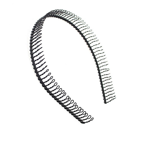 6 Pcs Unisex Black Metal Toothed Hairdressing Hair Band Head Band Hair Hoop Headwear Accessory for Women and Men