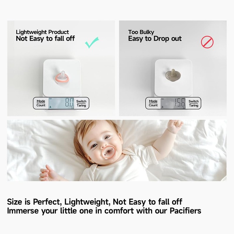 Garkoko Baby Pacifiers 0-6 Months One-Piece Pacifiers 0-3 Months BPA-Free