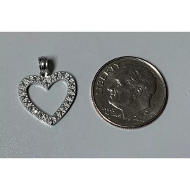 Unbranded 14K WHITE  GOLD HEART  W/ ENAMEL CHARM  "NEW"