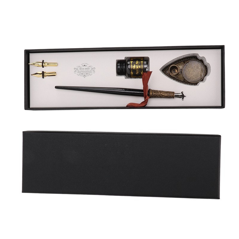 Feather Pen Set Durable Creativity Easy Writing Stationery Gift Box