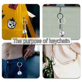 Mini Disco Ball Keychain Party Favors Bag Charms for Handbags Tote Bags Christmas Ornaments Tree Xmas Accessories Women Men Friend Gift 6 Pcs