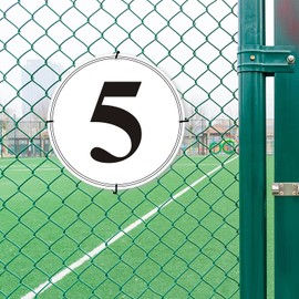 i-CowFun Premium Round Aluminum Number Signs 5 - Metal 12" in Diameter Parking Spot Number Sign Outdoor, Large, for Lot, Aisle, Tennis Court, Building, Dock, Field, Perforated, Weather-Resistant