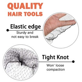 DOKLY Ballet Hair Net for Girls, Ballet Bun Net Brown Bun Net Invisible Hair Net for Child 50Pcs Ballet Net and 60Pcs Bobby Pins Hair Bun Accessories for Ballet Dancers Child Girl Women