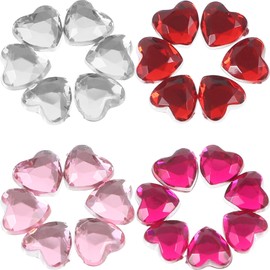 COHEALI 400pcs Acrylic Rhinestone Kit for Crafting Heart-Shaped Flatback Decorations Light for Jewelry Shoes and Home Decor Projects