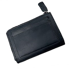 Glamicci Card Holder for Men & Women | 8 Card Slots RFID Protected Wallet | Small Leather Zip Wallet | Unisex Card Pocket | Mini Purse RDS2HBK (Hunter Black)