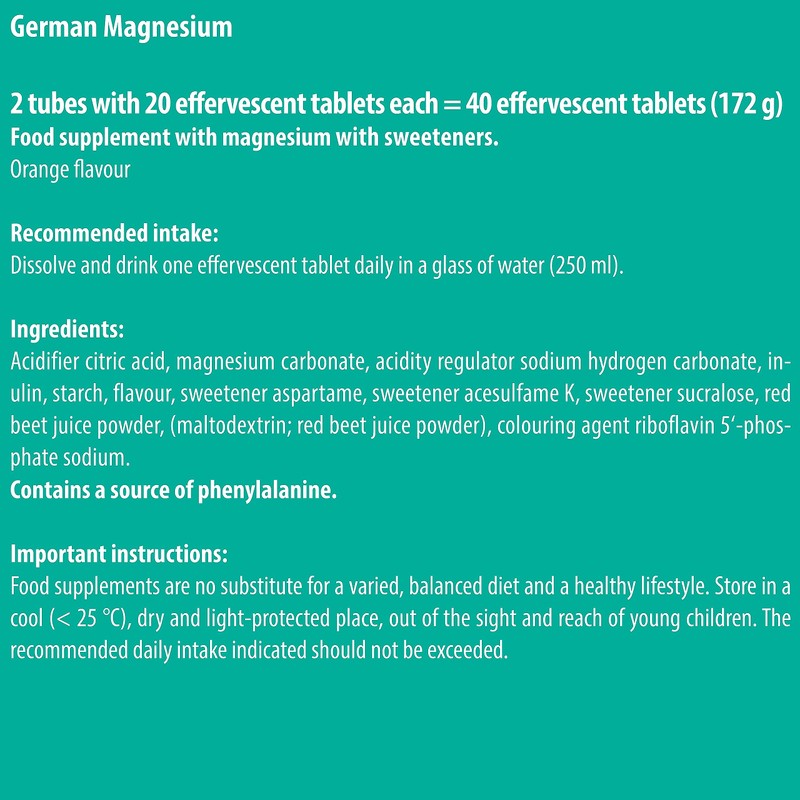 Magnesium 200 mg - 2 x 20 effervescent Tablets -