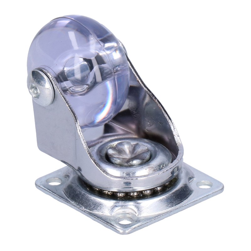 4 Pcs Swivel Caster Heavy Duty Stainless Steel Transparent PU