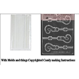 Question Mark Lolly LOLLY numbers and letters Chocolate candy mold With Candy Making Instruction + 100 lollipop sticks