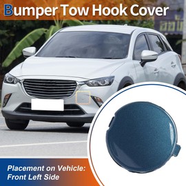 X AUTOHAUX Front Left Driver Side Car Bumper Tow Hook Cover Tow Cover Cap Deep Blue Fit for Mazda CX-3 2016-2021 No.D10J50A12A - Pack of 1