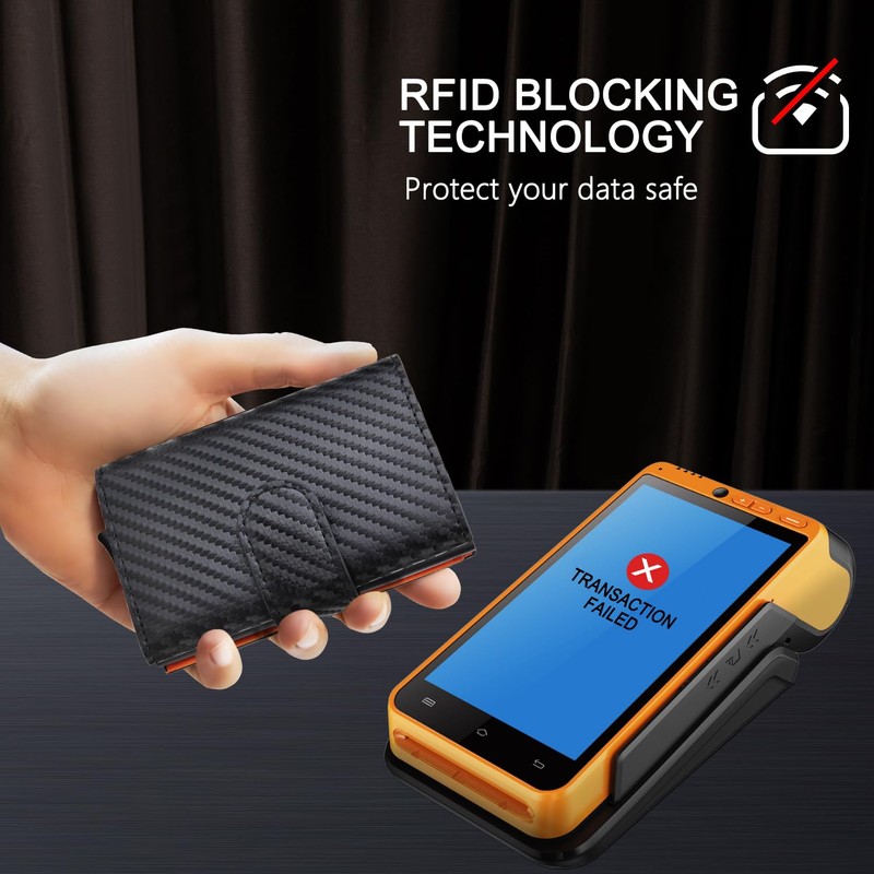 DIENQI Rfid Credit Card Holder Bifold Pop up Men Wallet