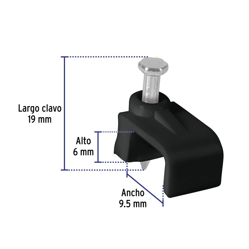 Volteck GPL-10N, Bolsa con 20 grapas negras de 6 x