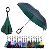 Parquet Green Double Layer Inverted Umbrellas - C Shaped Handle