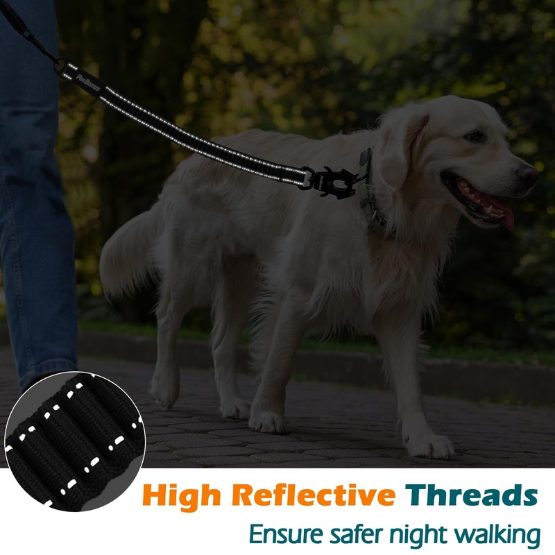 PetBonus Bungee Dog Leash Extension, 18'' Shock Absorbing Lead Extender
