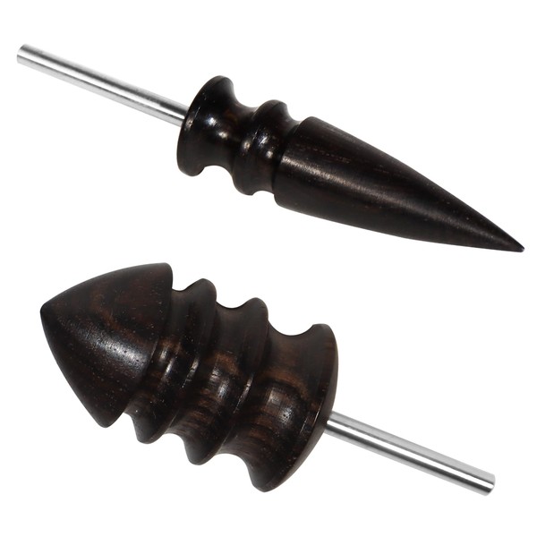 2 Pieces Leather Burnished Bits for Rotary Burnisher Tools, Wooden