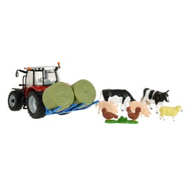 Britains 1:32 Massey Ferguson 5612 Tractor Toy Farm Set, Collectable Farm Playset for Children, Tractor Toy Compatible with 1:32 Scale Farm Toys, Suitable for Collectors & Children from 3 Years