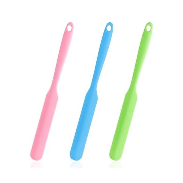 3PCS Small Silicone Spatula Non-stick Makeup Spatula Set, Reusable Scraper
