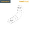 POWERTEC 70105 4" Elbow Dust Hose Connector, Black, 4", 90