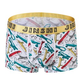 JINSHI Men's Underwear Boxer Briefs Athletic with Fly 3D Pouch Soft Breathable Short Leg Underpants Pack Size XL