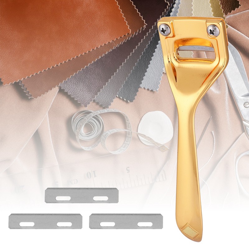 HandMade Leather Craft Tool Steel Super Skiver with 3Pcs Replaceable