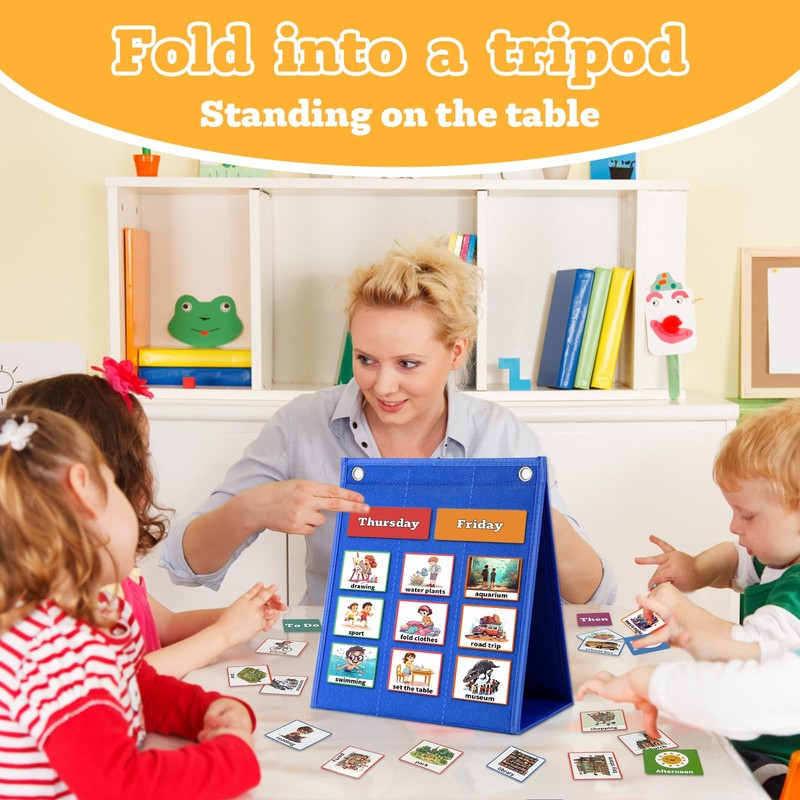 PITCOTT Visual Schedule for Kids Chore Chart，103 Daily Schedule Board