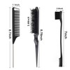 Hair Slick Brush, 3 Pcs Slick Back Hair Brush, with