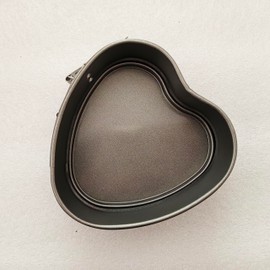 LoveDeal Heart Springform Pan 4 Inch Set of 2, Nonstick Small Heart-Shaped Baking Pans with Removable Bottom, Mini Cheesecake Pan, Valentine's Day Baking - Carbon Steel, Black