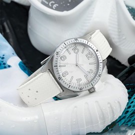 Nixiamy Rubber Watch Strap 20mm 22mm Quick Release Tropical Style Universal Rubber Watch Band Replacement band Strap for Men Women (White, 22mm)