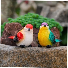 Kisangel 2Pcs Bird Resin Figurines for Garden and Home Decor Realistic Bird Ornaments for Indoor and Outdoor Use for Garden Lovers and Collectors