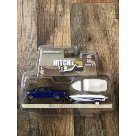 GreenLight New HITCH & TOW SERIES 6 2015 FORD F-150 PICKUP & BOAT WITH TRAILER & COVER