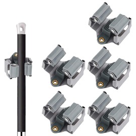 Broom Holder Wall & Tool Holder, Pack of 5 Broom Holder Wall Mount Broom Mop Holder Garden Tool Holder for Kitchen, Home, Bathroom, Garage, Garden